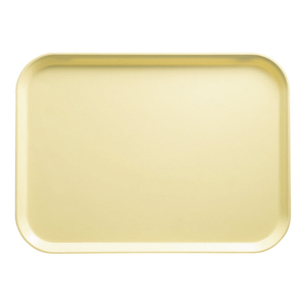 A yellow rectangular Cambro tray.