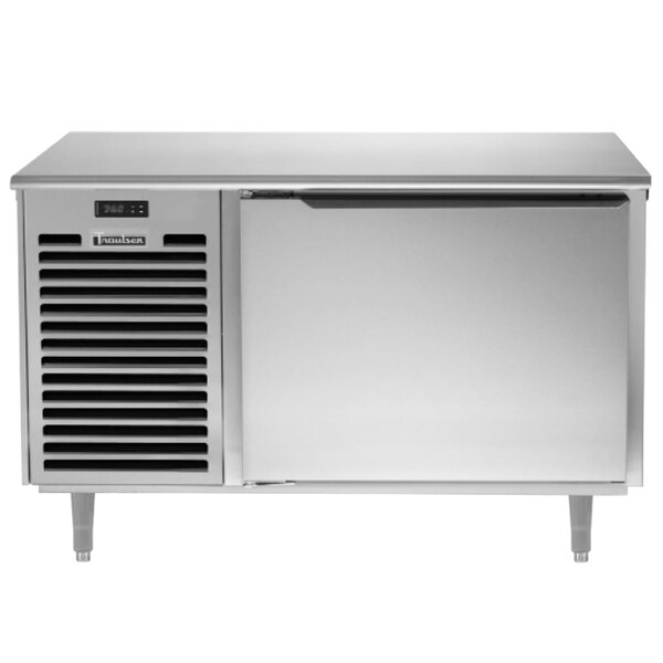 A stainless steel Traulsen undercounter quick chiller with a door on it.