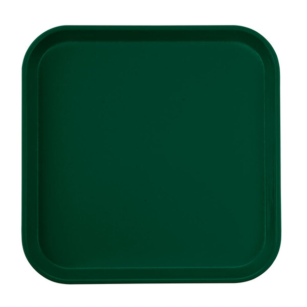 A square green Cambro fiberglass tray.