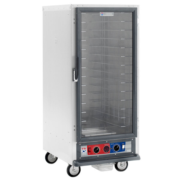 A Metro C5 non-insulated heated holding and proofing cabinet with a clear door.