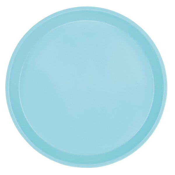 A light blue Cambro cafeteria tray.