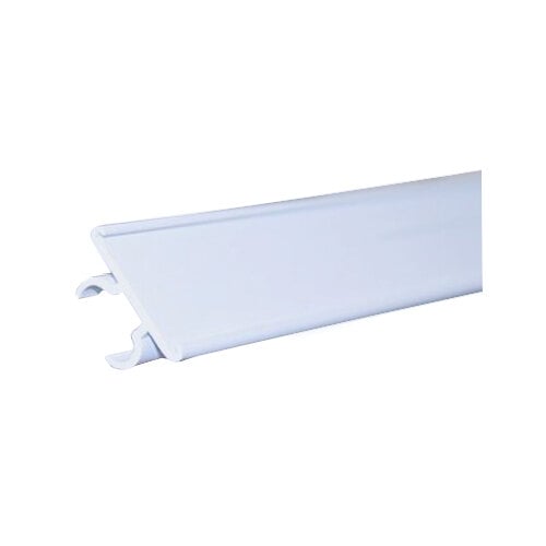 A white plastic rectangular True shelf tag holder.