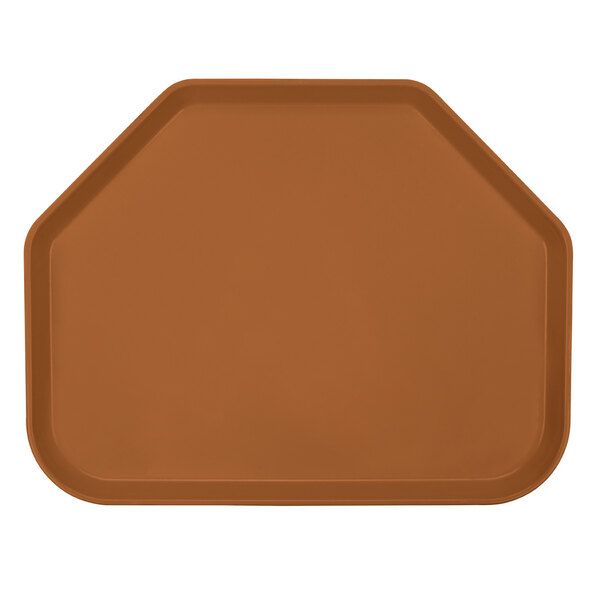 A brown trapezoid-shaped fiberglass tray.