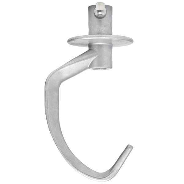 A Hobart aluminum dough hook with a metal hook on the end.