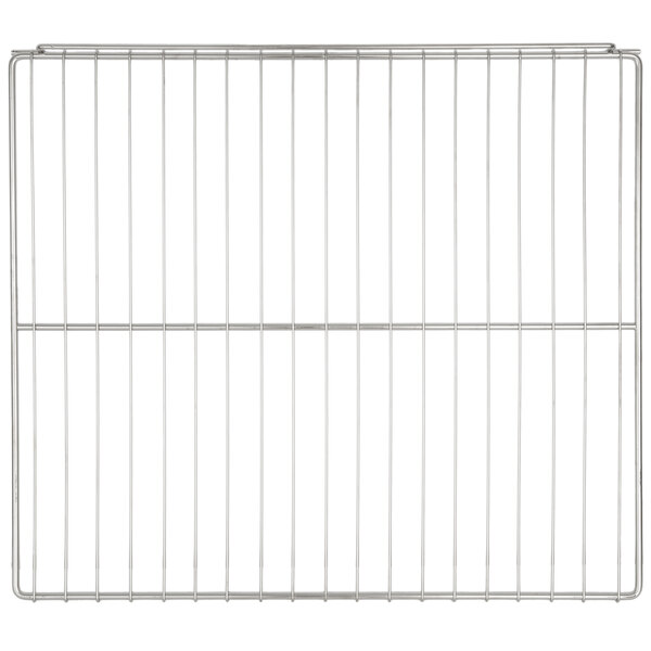A metal rack with a wire grid on it.