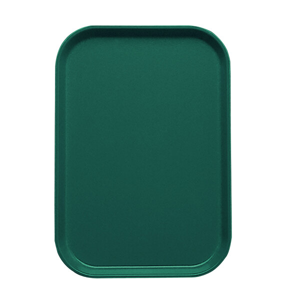 A teal Cambro tray insert with a white border.