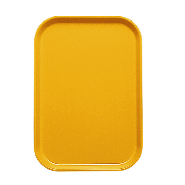 A yellow rectangular tray with a white background.