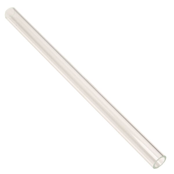 A clear glass tube with a long handle.