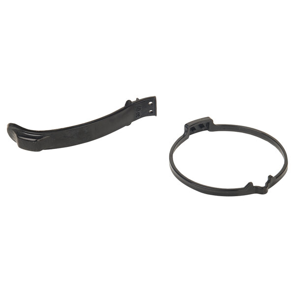 A black plastic Bunn RFID collar assembly with a black metal ring and a black band.
