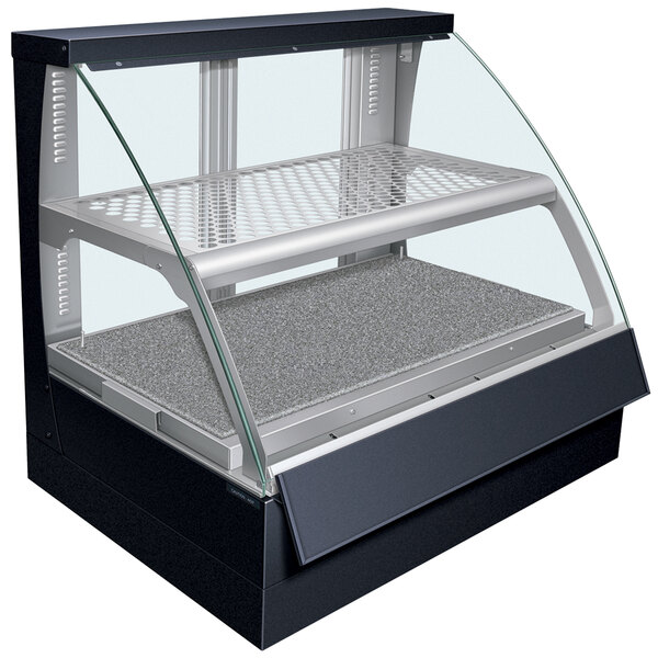 A Hatco Flav-R-Savor countertop display case with shelves and a glass front.