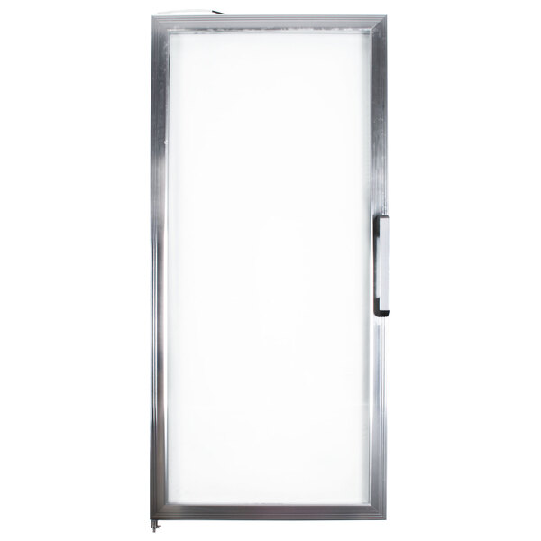 A white rectangular Avantco left hinged door with a handle.