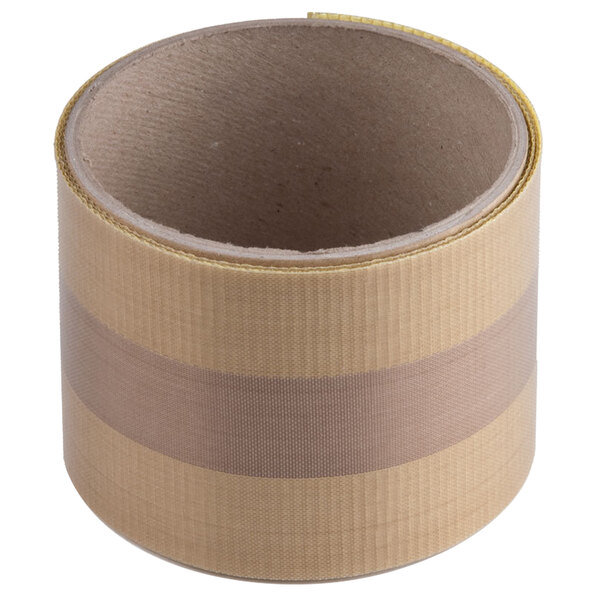 A roll of ARY VacMaster seal bar tape with brown and tan stripes.