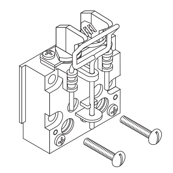 A black and white drawing of a Bunn valve block for a LAFT liquid autofill system.