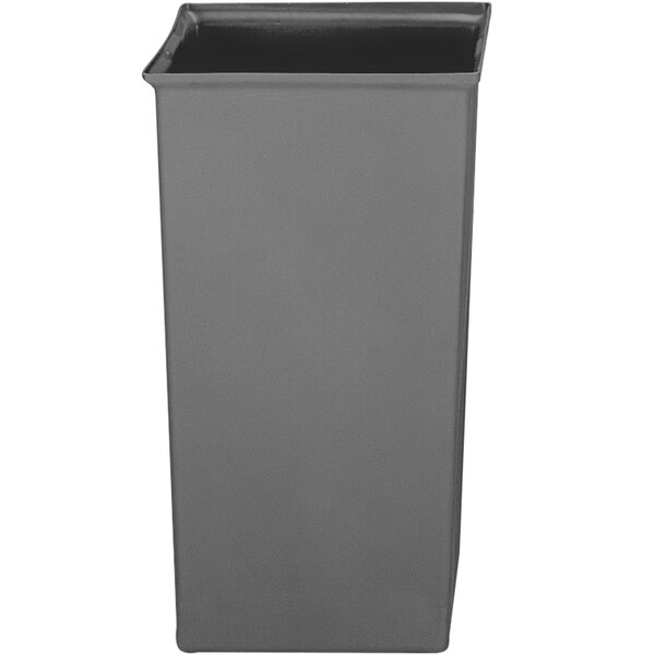 A gray rectangular liner for a Rubbermaid trash container.