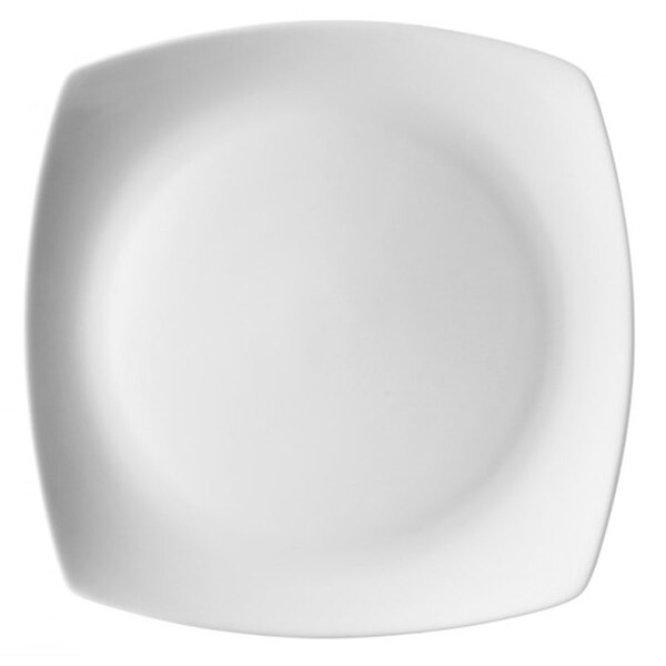 A white square porcelain bread and butter plate with a square edge.