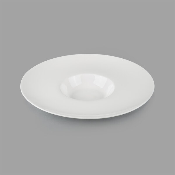 A white 10 Strawberry Street Whittier wide rim bowl on a white surface.