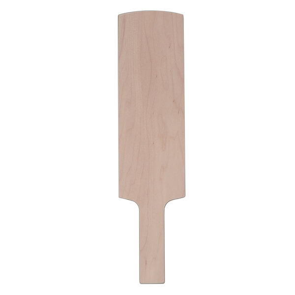 An American Metalcraft maple wood serving paddle with a handle.