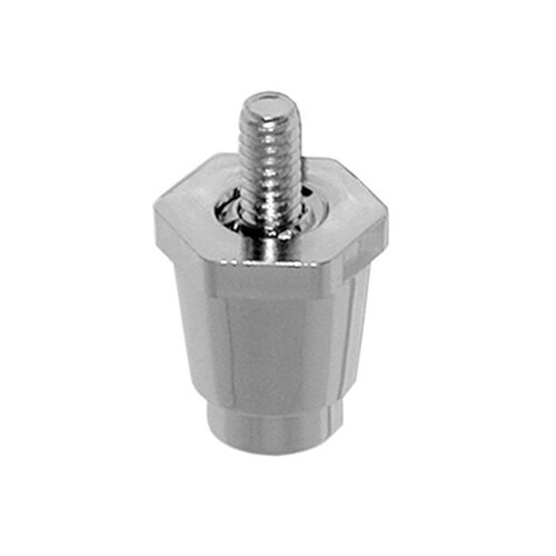 A silver metal All Points adjustable equipment leg with a 1/4"-20 stud.