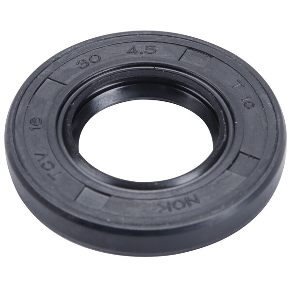 A black round rubber seal with a hole in the middle.