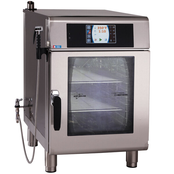 An Alto-Shaam Combitherm CT Express electric combi oven with express controls and a glass door.