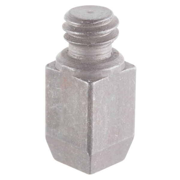 A close-up of the Waring threaded square drive stud, a metal nut with a small hole in it.