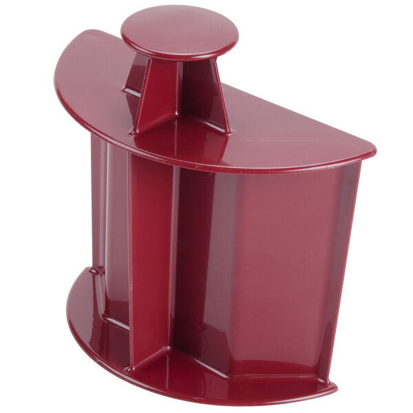 A red plastic container with a round top for a Robot Coupe 106524.