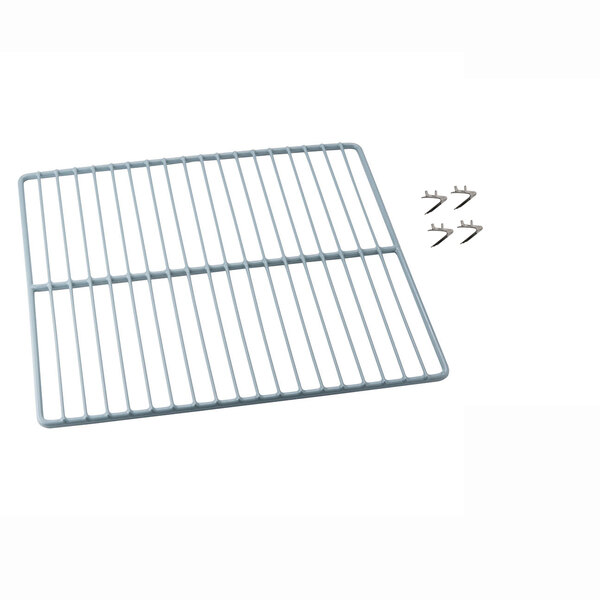 An Arctic Air wire shelf kit with screws, including a metal wire rack and grid.