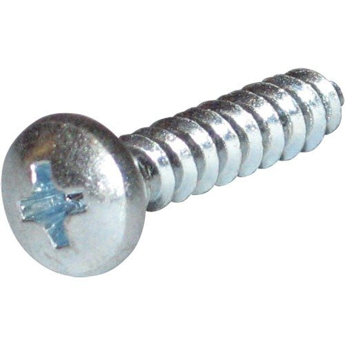 A close-up of a Nemco screw with a metal head.