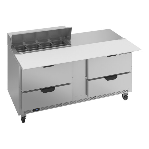 A Beverage-Air refrigerated sandwich prep table with 4 drawers.