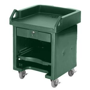 A green Cambro Versa Cart with an open shelf.