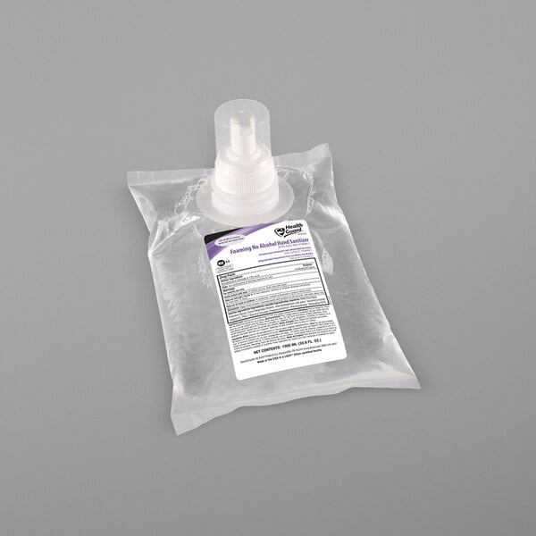 A white plastic bag of Kutol Health Guard hand sanitizer with a pump.