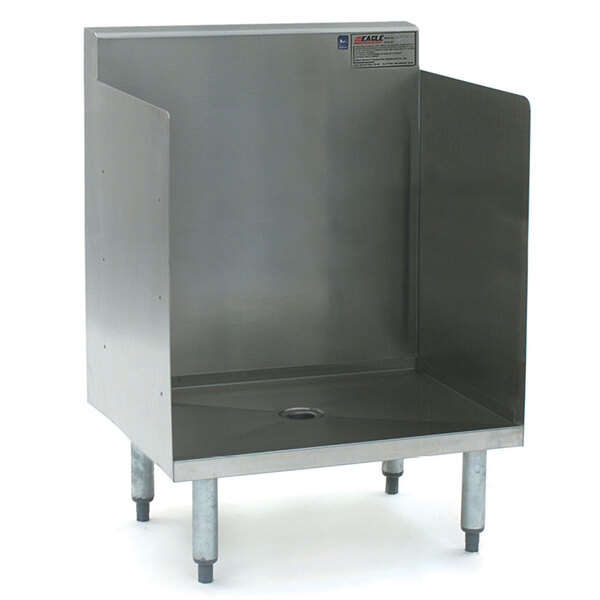 An Eagle Group 2200 Series stainless steel glass rack storage unit with an open top.