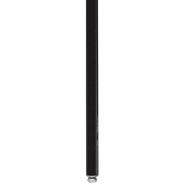 A black pole with a silver ring on top.