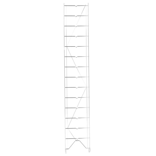 A tall rectangular chrome metal Metro Erecta upright.