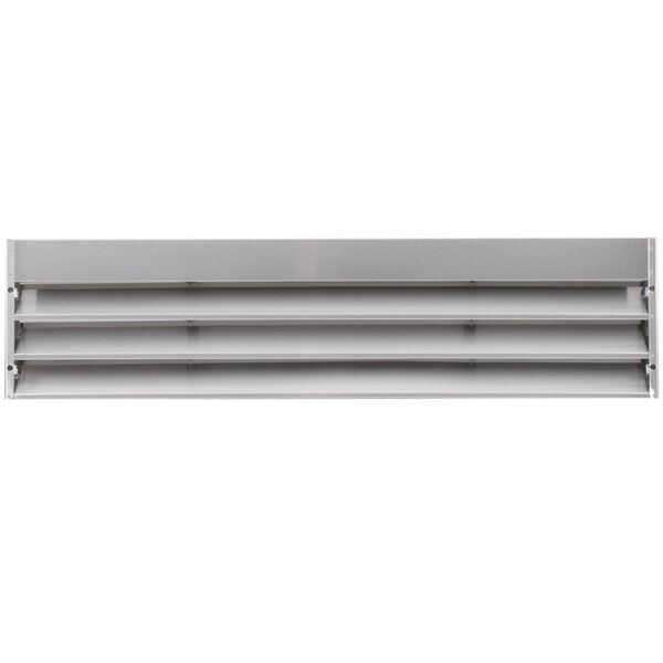 An Avantco stainless steel grille with three rows of blades.
