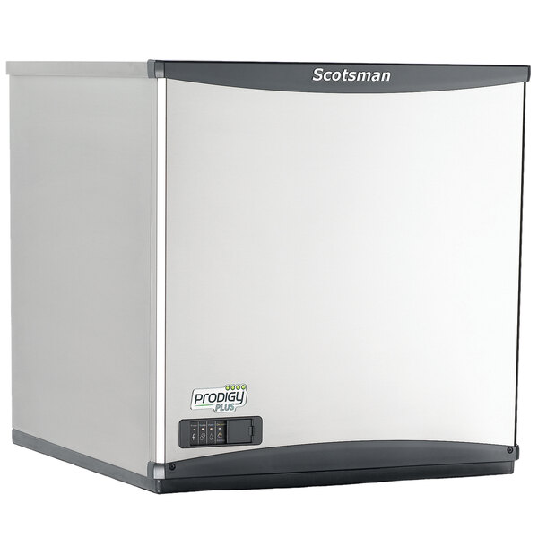 A Scotsman Prodigy Plus water cooled ice machine with white and black details.