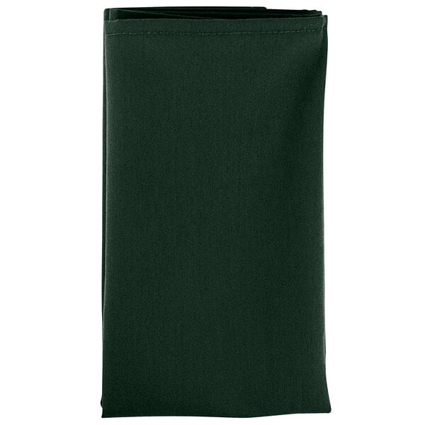 A folded dark green Intedge cloth napkin.