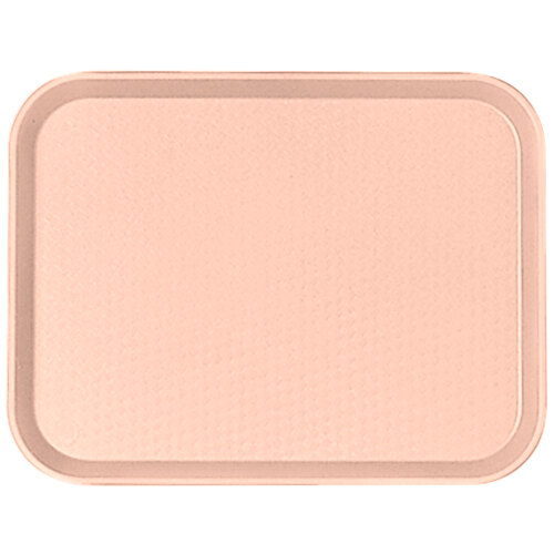 A light pink rectangular Cambro fast food tray with a white border.
