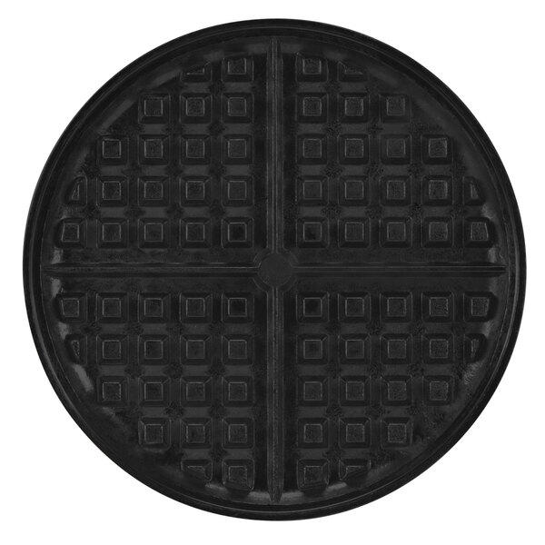 A black non-stick grid with a grid pattern.