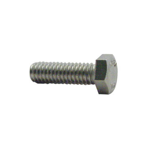 A close-up of a Nemco stainless steel hex screw.