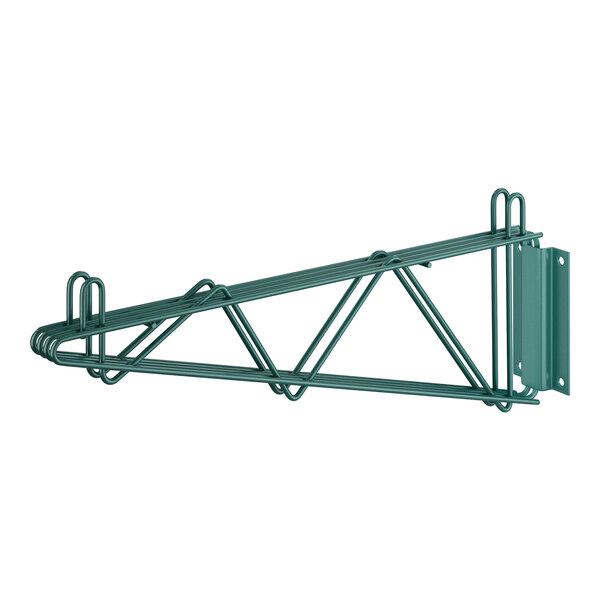 A green metal Regency wall mounting bracket with four bent ends.