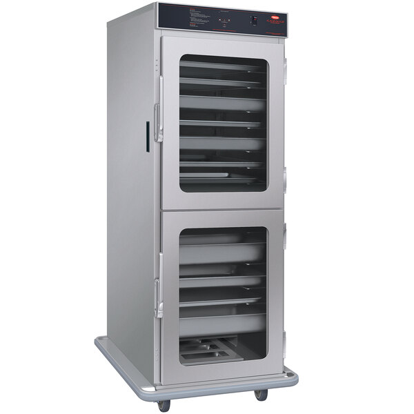 A large stainless steel Hatco Flav-R-Savor holding and proofing cabinet with a clear door.
