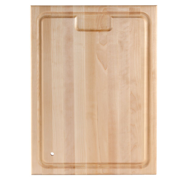 A Nemco wooden carving board with a handle.