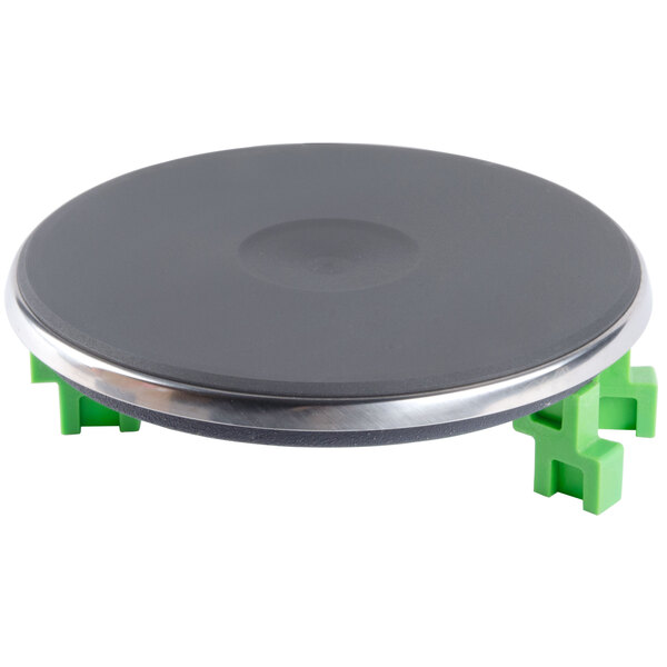 A black and green replacement element with green legs for a Nemco countertop electric range.