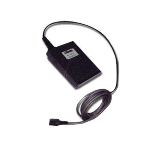 A black electronic device with a wire.
