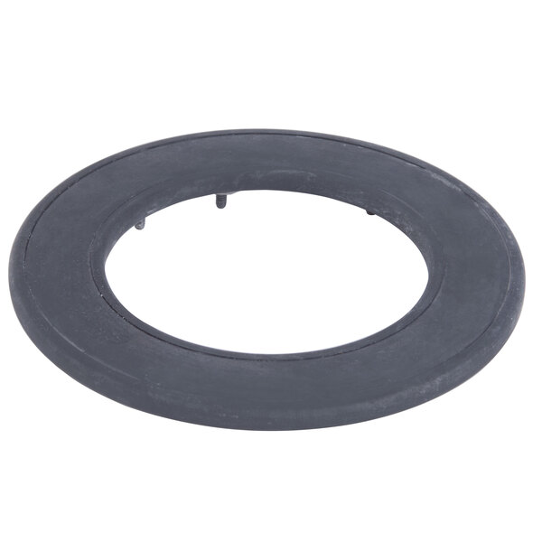 A black rubber ring with a hole in it.