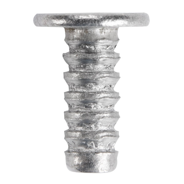 A close-up of a silver Waring rivet.