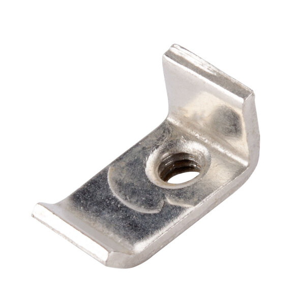 A close-up of a metal strain relief clamp for a Waring drink mixer.