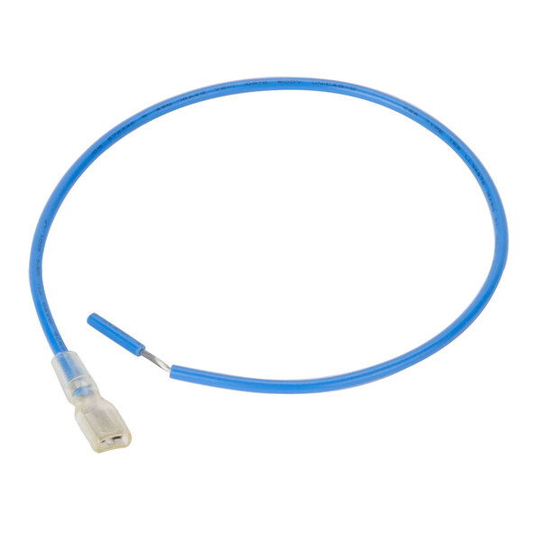 A blue wire with a white connector.