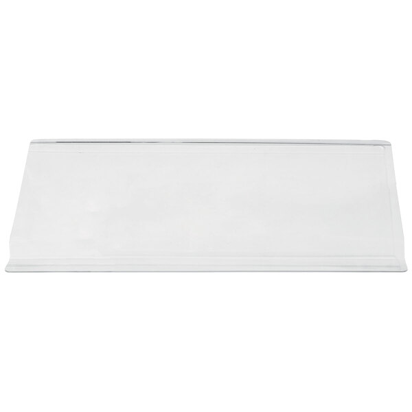 A clear plastic panel with a white border.